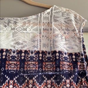 Fred David Lace Back Print Sleeveless Blouse